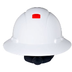 3M™ Full Brim Hard Hat H-801R-UV, White 4-Point Ratchet Suspension, with Uvicator #70071648243